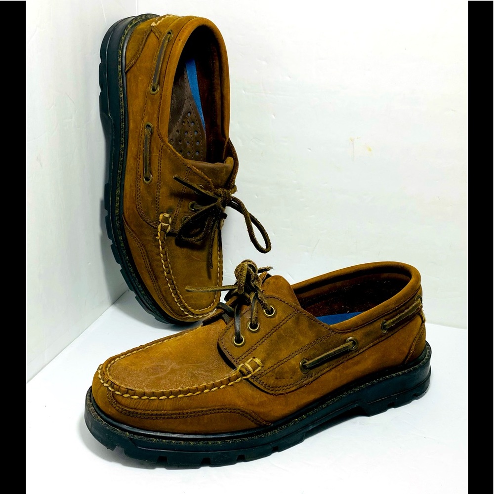 Lee Amazonas men's boat shoes  Sz 9M  Real Leather  Brown Excellent condition